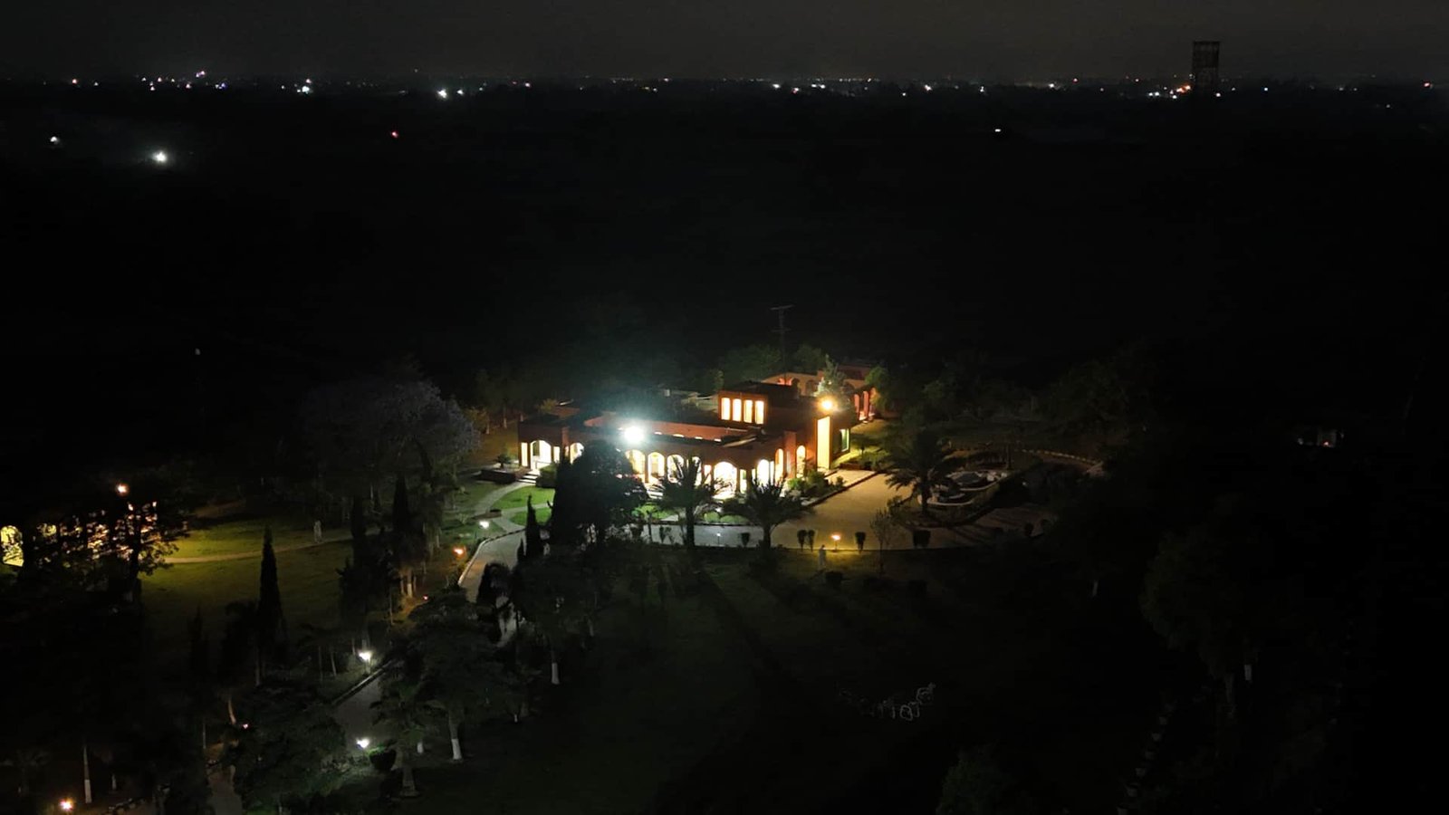 Night View - Wahga Border Retreat | 2BR Pool Farmhouse